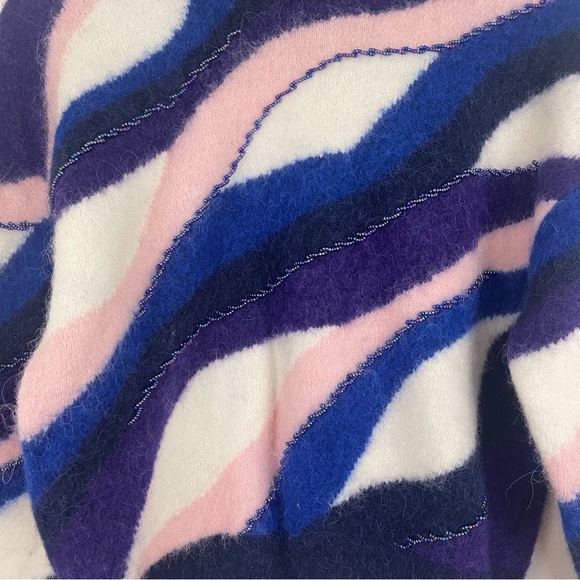 & Other Stories color block stripe Pullover sweater Alpaca Wool Blend Medium - Picture 6 of 14